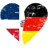 Dominican Republic Germany Flag Heart