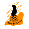 Pfotschafter: Dog Silhouette Happy Halloween