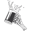 Beer Glass Skeleton Hand