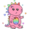Pink Kawaii Dinosaur