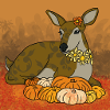 Thanksgiving Doe with Pumpkins