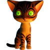 Green-eyed sad kitten