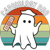 Vintage Halloween Ghost Cardiology Boo Nursing Fun