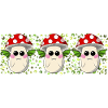 Bat toadstool mug motif