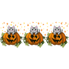 Cat in pumpkin mug motif