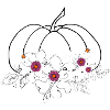 HALLOWEEN-Citrouille et fleurs.