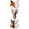 Fuchs Hirsch Wildschein Waldtier Design