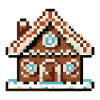 Gingerbread House in Pixel Art