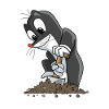 Cute mole digs molehills