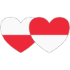 Poland Indonesia Flag Heart