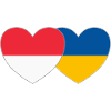 Indonesia Ukraine Flag Heart