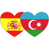 Espagne Azerbaïdjan Drapeau Cœur
