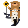 Knallert brun bjørn