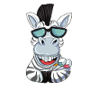Zebra mit Sonnenbrille