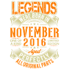 2016 November Birthday Legend