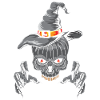 Halloween Pumpkin Witch Skeleton