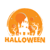 Halloween effrayant maison lune