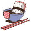 Sushi Suppe Illustration Geschenk
