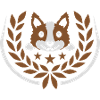 Emblem laurel wreath dog design