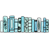 Blaue Pastellbücher
