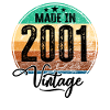 Vintage Made in 2001 Year of birth 2001 Birthday