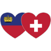 Lichtenstein Switzerland Flag Heart