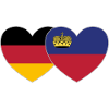 Germany Lichtenstein Flag Heart
