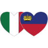 Italy Liechtenstein Flag Heart