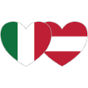 Italy Austria Flag Heart
