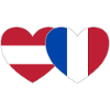Austria France Flag Heart