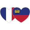 France Liechtenstein Flag Heart