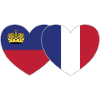 Liechtenstein France Drapeau Coeur
