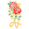 Roses avec caractères japonais