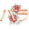 Roses with Japanese characters