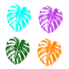 monstera colorful retro colors