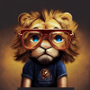 Hipster lion
