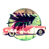Oldtimer mit Weihnachtsbaum