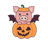Pig Halloween Pumpkin Bat Costume