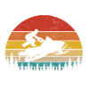 Snowmobile retro logo design