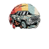 LKW mit Retro-Hintergrund - LKW