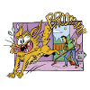 Cat Vacuum Cleaner Funny Humor Comic Cartoon