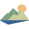 Mountain with sun Halftone