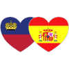 Liechtenstein Spain Flag Heart