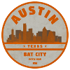 Austin Bat City Skyline Retro