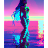 Mermaid Portrait 80s Retro