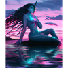 Mermaid Portrait 80s Retro