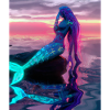Mermaid Portrait 80s Retro