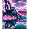 Mermaid Portrait 80s Retro