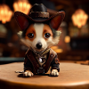 Dog with cowboy hat
