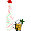 Bouteille de bière festive
